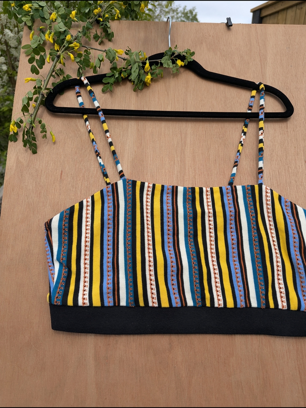 ZARA Striped Knit Crop Top